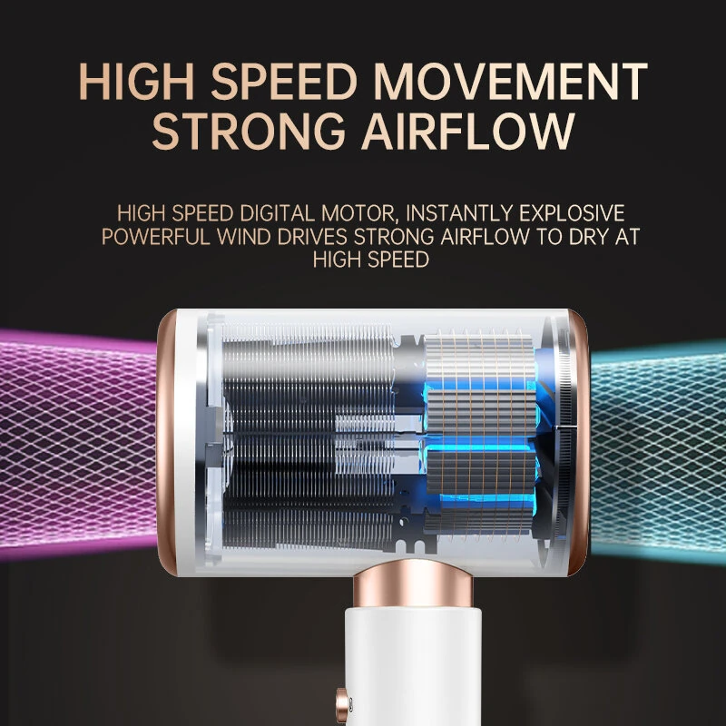 (image for) 2000W Powerful Ionic Wall-mounted Hair Dryer with Constant Temperature No Damage Hotel Hair Styling 3 Levels